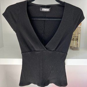 Reformation Black Crop Top